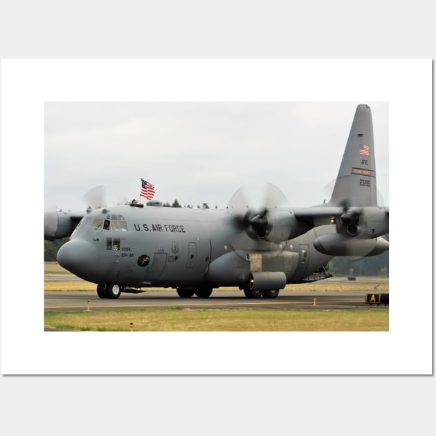 C-130H with American Flag Wall Art by acefox1